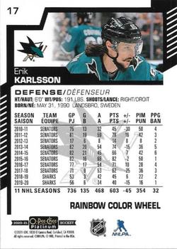 2020-21 O-Pee-Chee Platinum - Rainbow Color Wheel #17 Erik Karlsson Back