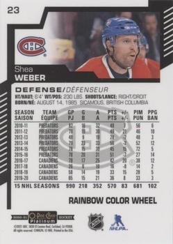 2020-21 O-Pee-Chee Platinum - Rainbow Color Wheel #23 Shea Weber Back