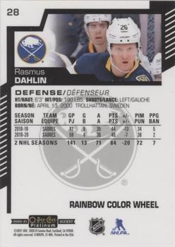 2020-21 O-Pee-Chee Platinum - Rainbow Color Wheel #28 Rasmus Dahlin Back