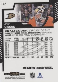 2020-21 O-Pee-Chee Platinum - Rainbow Color Wheel #32 John Gibson Back
