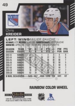 2020-21 O-Pee-Chee Platinum - Rainbow Color Wheel #49 Chris Kreider Back