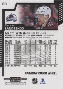 2020-21 O-Pee-Chee Platinum - Rainbow Color Wheel #63 Gabriel Landeskog Back