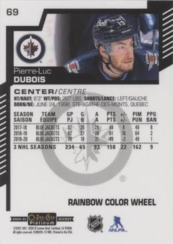 2020-21 O-Pee-Chee Platinum - Rainbow Color Wheel #69 Pierre-Luc Dubois Back