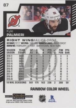 2020-21 O-Pee-Chee Platinum - Rainbow Color Wheel #87 Kyle Palmieri Back