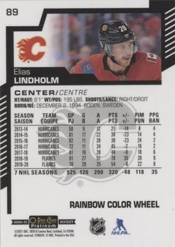 2020-21 O-Pee-Chee Platinum - Rainbow Color Wheel #89 Elias Lindholm Back