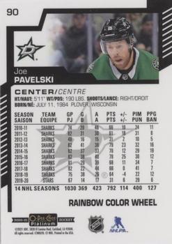 2020-21 O-Pee-Chee Platinum - Rainbow Color Wheel #90 Joe Pavelski Back