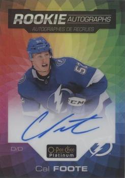 2020-21 O-Pee-Chee Platinum - Rookie Autographs Rainbow Color Wheel #R-CF Cal Foote Front