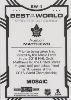 2020-21 O-Pee-Chee Platinum - Best in the World Mosaic #BW-4 Auston Matthews Back