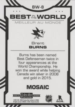 2020-21 O-Pee-Chee Platinum - Best in the World Mosaic #BW-8 Brent Burns Back