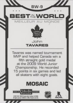 2020-21 O-Pee-Chee Platinum - Best in the World Mosaic #BW-9 John Tavares Back