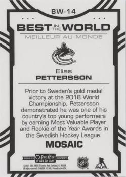 2020-21 O-Pee-Chee Platinum - Best in the World Mosaic #BW-14 Elias Pettersson Back