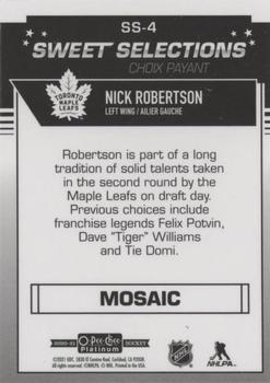 2020-21 O-Pee-Chee Platinum - Sweet Selections Mosaic #SS-4 Nick Robertson Back