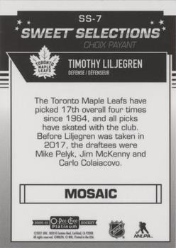 2020-21 O-Pee-Chee Platinum - Sweet Selections Mosaic #SS-7 Timothy Liljegren Back