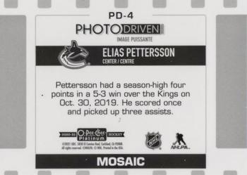 2020-21 O-Pee-Chee Platinum - Photo Driven Mosaic #PD-4 Elias Pettersson Back