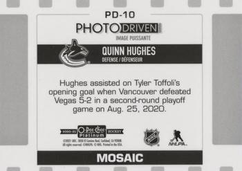 2020-21 O-Pee-Chee Platinum - Photo Driven Mosaic #PD-10 Quinn Hughes Back