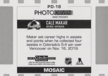 2020-21 O-Pee-Chee Platinum - Photo Driven Mosaic #PD-18 Cale Makar Back