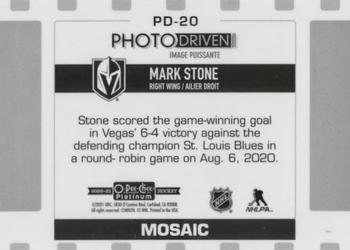 2020-21 O-Pee-Chee Platinum - Photo Driven Mosaic #PD-20 Mark Stone Back