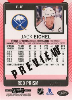2021-22 O-Pee-Chee - OPC Platinum Preview Red Prism #P-JE Jack Eichel Back