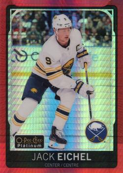 2021-22 O-Pee-Chee - OPC Platinum Preview Red Prism #P-JE Jack Eichel Front