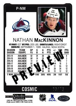 2021-22 O-Pee-Chee - OPC Platinum Preview Cosmic #P-NM Nathan MacKinnon Back
