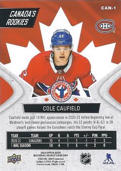 2022 Upper Deck National Hockey Card Day Canada #CAN-1 Cole Caufield Back