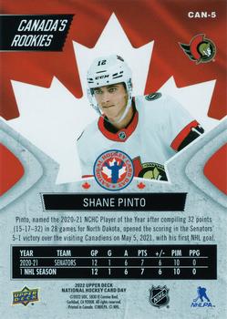 2022 Upper Deck National Hockey Card Day Canada #CAN-5 Shane Pinto Back