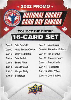 2022 Upper Deck National Hockey Card Day Canada #NNO Checklist Front