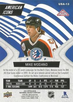 2022 Upper Deck National Hockey Card Day USA #USA-13 Mike Modano Back