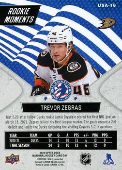 2022 Upper Deck National Hockey Card Day USA #USA-16 Trevor Zegras Back