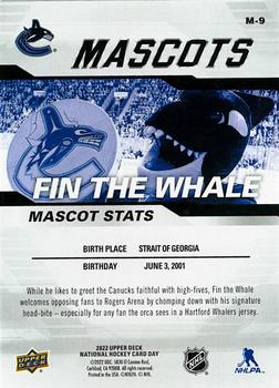 2022 Upper Deck National Hockey Card Day Canada - Mascots #M-9 Fin The Whale Back