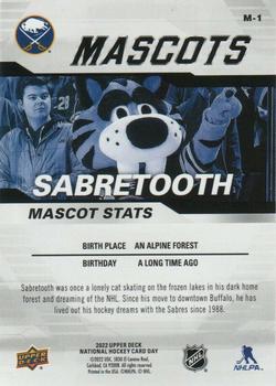 2022 Upper Deck National Hockey Card Day USA - Mascots #M-1 Sabretooth Back