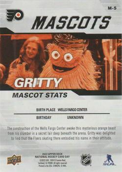 2022 Upper Deck National Hockey Card Day USA - Mascots #M-5 Gritty Back