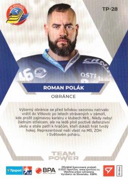 2021-22 SportZoo Tipsport ELH - Team Power #TP-28 Roman Polak Back