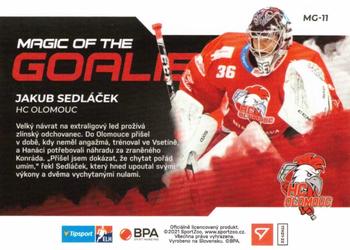 2021-22 SportZoo Tipsport ELH - Magic of the Goalie #MG-11 Jakub Sedlacek Back