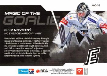 2021-22 SportZoo Tipsport ELH - Magic of the Goalie #MG-14 Filip Novotny Back