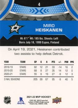 2021-22 Upper Deck MVP - Blue #4 Miro Heiskanen Back