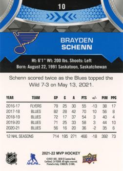 2021-22 Upper Deck MVP - Blue #10 Brayden Schenn Back