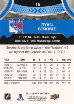 2021-22 Upper Deck MVP - Blue #16 Ryan Strome Back