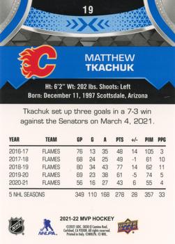 2021-22 Upper Deck MVP - Blue #19 Matthew Tkachuk Back