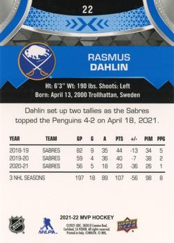 2021-22 Upper Deck MVP - Blue #22 Rasmus Dahlin Back