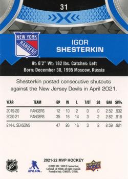 2021-22 Upper Deck MVP - Blue #31 Igor Shesterkin Back
