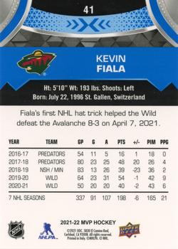 2021-22 Upper Deck MVP - Blue #41 Kevin Fiala Back