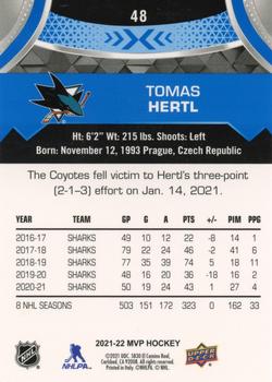 2021-22 Upper Deck MVP - Blue #48 Tomas Hertl Back
