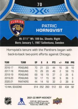 2021-22 Upper Deck MVP - Blue #70 Patric Hornqvist Back