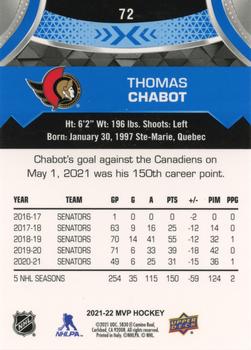 2021-22 Upper Deck MVP - Blue #72 Thomas Chabot Back
