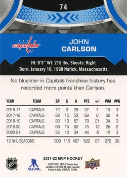 2021-22 Upper Deck MVP - Blue #74 John Carlson Back