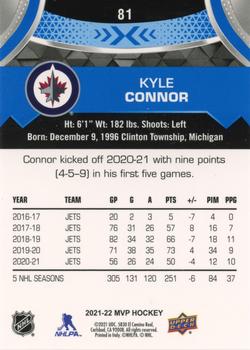 2021-22 Upper Deck MVP - Blue #81 Kyle Connor Back