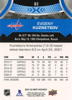 2021-22 Upper Deck MVP - Blue #82 Evgeny Kuznetsov Back