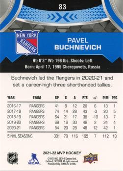 2021-22 Upper Deck MVP - Blue #83 Pavel Buchnevich Back