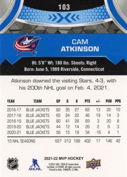 2021-22 Upper Deck MVP - Blue #103 Cam Atkinson Back